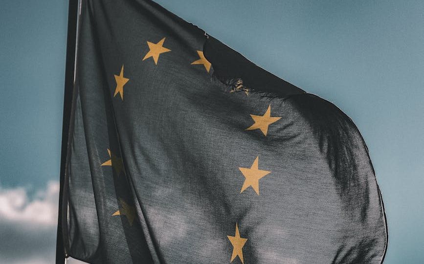 close up photography of european flag
