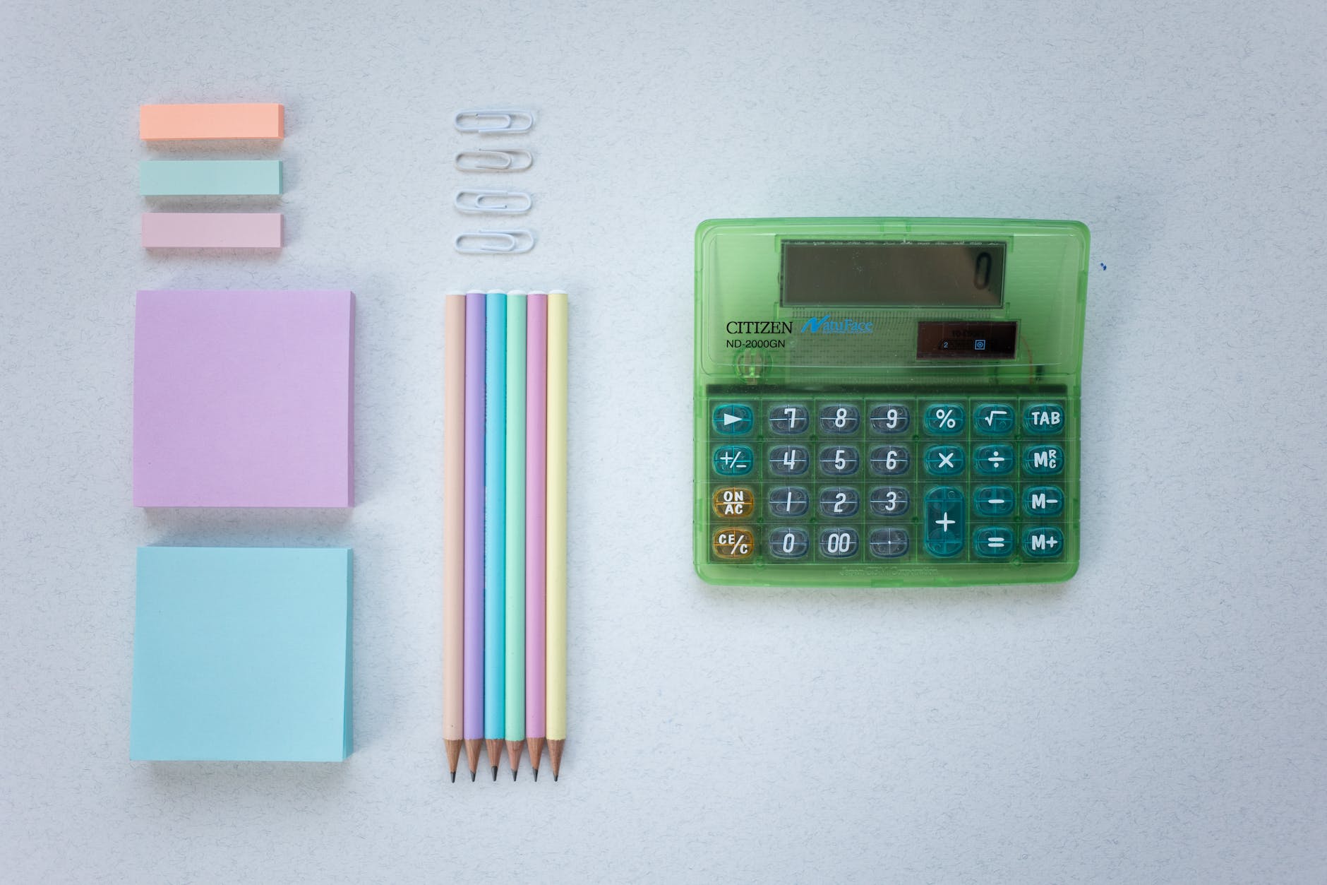 writing materials and a calculator